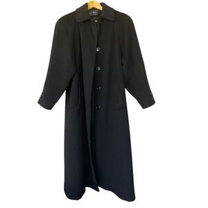 Clifford Michael wool trench coat women’s dresscoat in black size 8/10 L pea coa